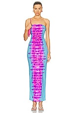 ROCOCO SAND Opal Maxi Dress in Turquoise & Pink, view 1, click to view large image.