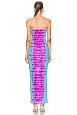 ROCOCO SAND Opal Maxi Dress in Turquoise & Pink, view 3, click to view large image.