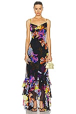 ROCOCO SAND Quin Maxi Dress in Black, view 1, click to view large image.