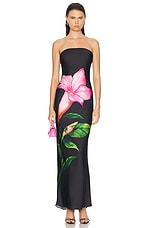 ROCOCO SAND Bryn Maxi Tube Strapless Dress in Black, view 1, click to view large image.