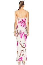 ROCOCO SAND Maxi Strapless Dress in White Pink, view 3, click to view large image.