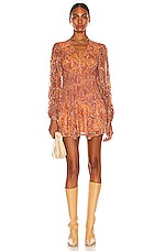 ROCOCO SAND Lar Mini Dress in Bronze, view 1, click to view large image.