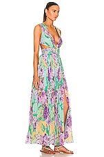 ROCOCO SAND Ivy Maxi Dress in Butter Yellow & Lavender, view 2, click to view large image.