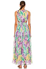 ROCOCO SAND Ivy Maxi Dress in Butter Yellow & Lavender, view 3, click to view large image.