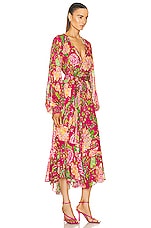 ROCOCO SAND Chloe Cape with Belt in Fuchsia Pink, view 2, click to view large image.