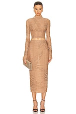 ROCOCO SAND Dream Midi Skirt in Nude, view 4, click to view large image.