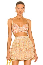ROCOCO SAND Faye Crop Top in Peach & Butter Yellow, view 1, click to view large image.
