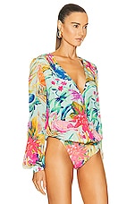 ROCOCO SAND Zazu Bodysuit in Motley Tropical, view 3, click to view large image.