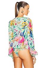 ROCOCO SAND Zazu Bodysuit in Motley Tropical, view 4, click to view large image.