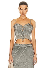 ROCOCO SAND River Corset Top in Grey, view 1, click to view large image.