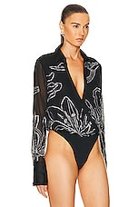 ROCOCO SAND Dream Bodysuit in Black, view 3, click to view large image.