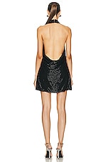 Raisa Vanessa Halter Mini Dress in Black, view 3, click to view large image.