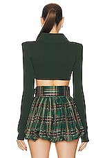 Raisa Vanessa Long Sleeve Crop Top in Green, view 3, click to view large image.