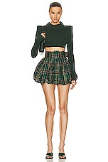 Raisa Vanessa Long Sleeve Crop Top in Green, view 4, click to view large image.