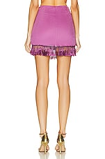Raisa Vanessa Fringe Mini Skirt in Purple, view 3, click to view large image.