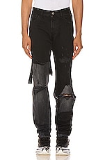 Raf Simons Destroyed Denim Pants in Black | FWRD