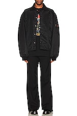 Raf Simons Long Sleeved Polo Bomber in Black, view 6, click to view large image.