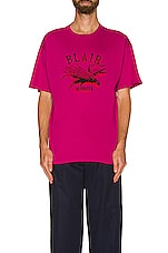 Raf Simons Big Fit T-Shirt Blair Nebraska in Fuchsia, view 3, click to view large image.