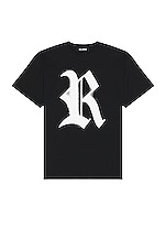 Raf Simons Big Fit T-shirt With R Print On Front in Black, view 1, click to view large image.