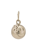 Raf Simons Smiley Ball and R Small Earrings in Silver, view 1, click to view large image.