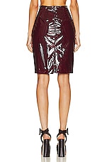 Raf Simons Double Split Skirt in Burgundy, view 3, click to view large image.