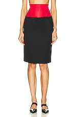 Raf Simons Pencil Skirt in Black & Red, view 1, click to view large image.