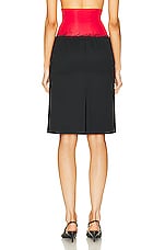 Raf Simons Pencil Skirt in Black & Red, view 3, click to view large image.