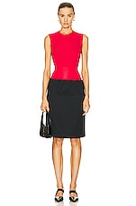 Raf Simons Pencil Skirt in Black & Red, view 4, click to view large image.