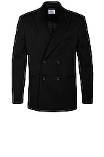 RTA Double Breasted Suit Blazer in Black, view 1, click to view large image.