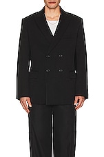 RTA Double Breasted Suit Blazer in Black, view 3, click to view large image.