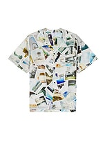 RTA Silk Print Short Sleeve Shirt in Photo Collage, view 1, click to view large image.