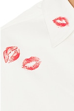 RTA Button Front Kisses Shirt in White, view 3, click to view large image.