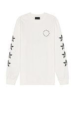 RTA Lawrence Long Sleeve Tee in White Black Cherries, view 1, click to view large image.