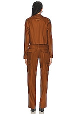 RTA Cargo Jumpsuit in Cognac, view 3, click to view large image.