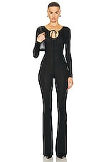 RTA Keyhole Jumpsuit in Black, view 1, click to view large image.