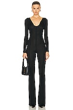 RTA Keyhole Jumpsuit in Black, view 2, click to view large image.