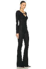 RTA Keyhole Jumpsuit in Black, view 3, click to view large image.