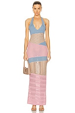 RTA Patchwork Knit Midi Dress in Desert Rose Multi, view 1, click to view large image.