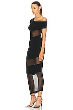RTA Devore One Shoulder Maxi Dress in Black, view 3, click to view large image.