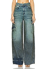 RTA Wide Leg Cargo Pant in Smoke, view 1, click to view large image.