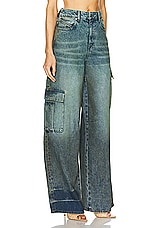 RTA Wide Leg Cargo Pant in Smoke, view 2, click to view large image.