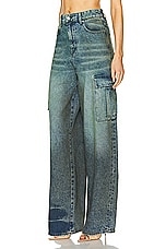 RTA Wide Leg Cargo Pant in Smoke, view 3, click to view large image.
