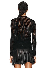 RTA Long Sleeve Sweater Top In Black Swirl in Black Swirl, view 3, click to view large image.