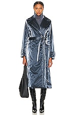 RTA Trench Coat in Slate Blue, view 1, click to view large image.