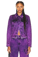 RTA Denim Jacket in Grape, view 1, click to view large image.