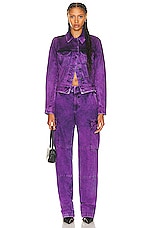 RTA Denim Jacket in Grape, view 4, click to view large image.