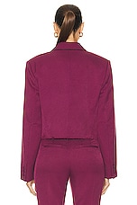 RTA Cropped Single Breasted Blazer in Boysenberry, view 3, click to view large image.