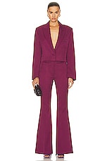 RTA Cropped Single Breasted Blazer in Boysenberry, view 4, click to view large image.