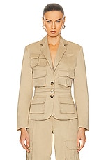 RTA Utilitarian Blazer in White Pepper, view 2, click to view large image.