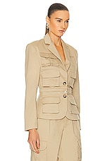 RTA Utilitarian Blazer in White Pepper, view 3, click to view large image.
